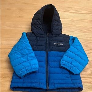 Columbia Two-Tone Blue Hooded Jacket Omni Heat Toddler Size 3T